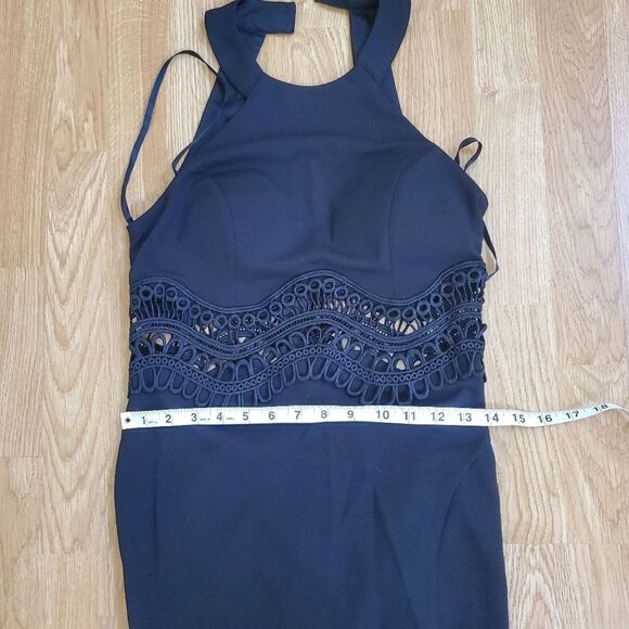 Sequin Hearts Black Floor length Dress Sz 5 - Picture 10 of 13